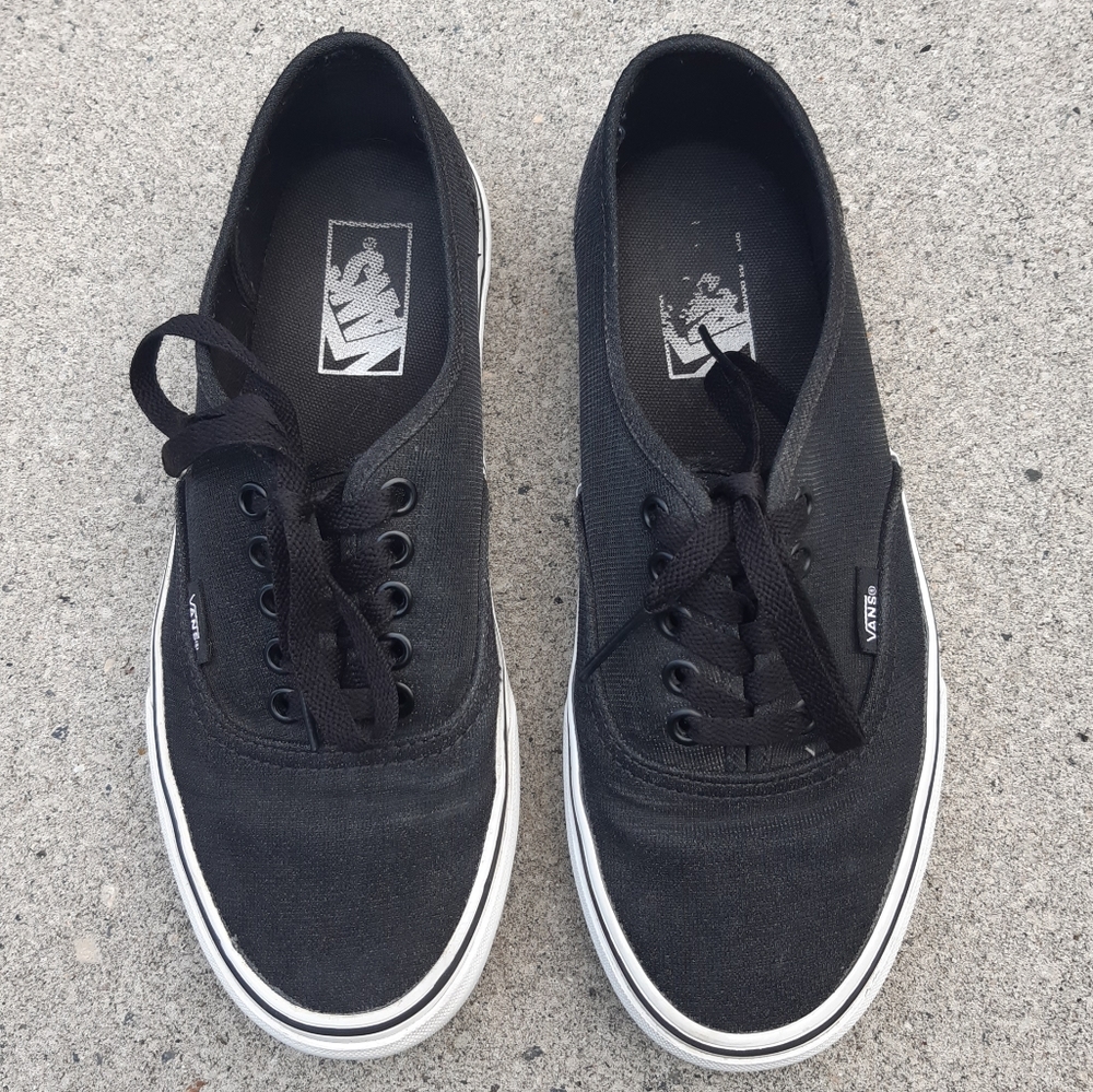 Sparkly Black Low Top Vans | Womens 8.5 / Mens 7